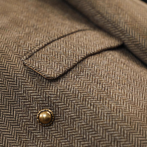 Women's Wool Blazer Gray Herringbone Pattern Double Breasted Loose Fit Casual Suit Jacket Plus Size Autumn Winter Style - Product Image 4