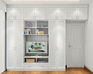 Classique <span class=keywords><strong>France</strong></span> style Argent En Bois Chambre A Coucher Armoire - Product Image 5