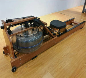 Rameur à eau pour usage domestique, conception auto-alimentée, cadre en bois de caoutchouc, entraînement cardio complet à faible impact, fitness, entraînement corporel complet - Product Image 5