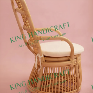 เก้าอี้หวายสำหรับเด็กทำด้วยมือเป็นมิตรต่อสิ่งแวดล้อมพร้อมพนักพิงที่สบายทนทานต่อการใช้งานกลางแจ้งและในร่ม - Product Image 1