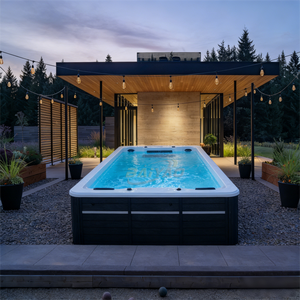 Spa rectangulaire extérieur en gros, 5,5 m, <span class=keywords><strong>piscine</strong></span> à remous, spa familial en acrylique, fonction de massage à jets d'air pour une utilisation en jardin - Product Image 2