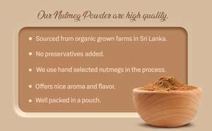 Noix de muscade biologique en vrac, poudre entière, épices, herbes, la plus fine, râpée, en provenance du Sri Lanka - Product Image 3