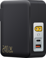 Adaptateur de chargeur multi-ports portable PD3.1 240W Type-C USB-A Pd Pps Gan, adaptateur d'alimentation à charge rapide 240 W pour téléphone portable, ordinateur portable