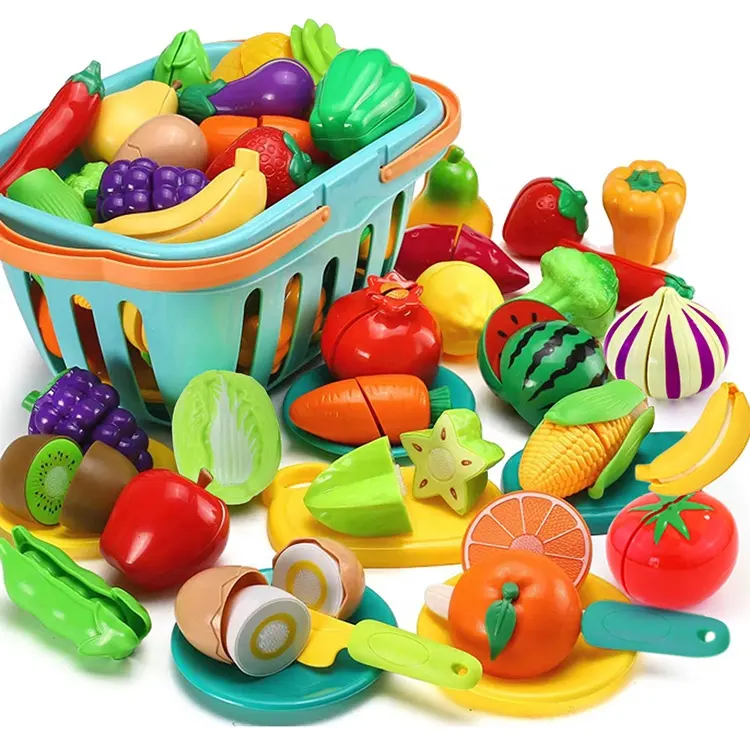Realistic Pretend Fruit Vegetables Accessories Toddler Children Birthday Gift Educational Cutting Play Food Toy