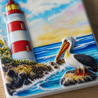 Bingkai Foto Keramik Mini 1*2" Desain Kustom 3D Embossed Persegi Panjang Bingkai Gambar Meja Cetak UV Hadiah Liburan