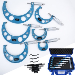 0-150Mm 6 Stks/set Metrische Buitendiameter <span class=keywords><strong>Micrometer</strong></span> Hoge Kwaliteit Plastic Doos Nauwkeurige Buiten <span class=keywords><strong>Micrometer</strong></span> Meetinstrumenten - Product Image 5