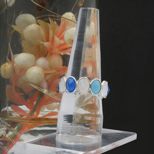 Anillo de Boda Hecho a Mano con Incrustaciones Redondas de Piedras Preciosas en Plata de Estilo Bohemio para Mujeres y Niñas, Nuevo Modelo Personalizado - Product Image 4