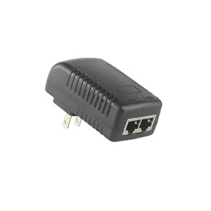 미국 벽 플러그 PoE 인젝터 48V 0.5A 24W 전원 이더넷 어댑터 802.3af 보안 IP 카메라