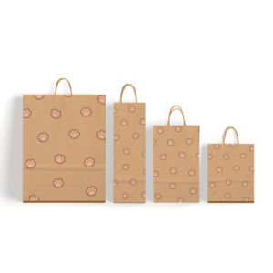 Sacs en papier kraft brun personnalisés de qualité biodégradable ZJPACK avec logo personnalisé, sacs cadeaux avec poignées - Product Image 5