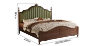 Cadre de lit plateforme double en bois massif traditionnel avec dossier souple, design durable pour chambre principale