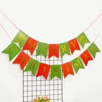 Joyeux Noël – Guirlande en papier rouge et vert, écologique, imperméable et durable pour décorations de fête et de maison, lanterne bougeoir