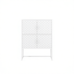 Armarios Altos para Sala de Estar con Reposabrazos Ajustables Medianos, de Acero Blanco - Product Image 1