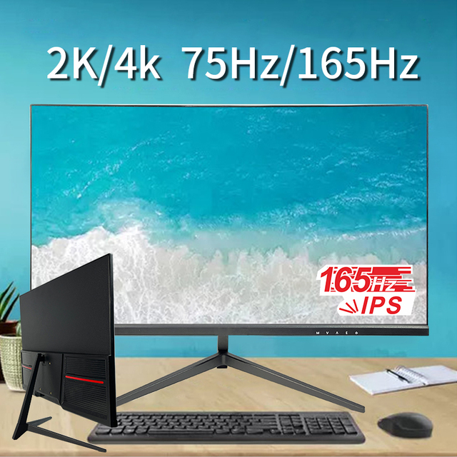 Hot Selling 23.8 Inch 24 Inch Black FHD LCD Monitor 75Hz PC Monitor with Speakers Glare Surface Desktop Monitor New Product