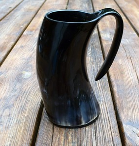 Taza de cuerno de búfalo natural pulida, recipiente duradero para beber, arte rústico coleccionable, decoración del hogar, regalo de Año Nuevo para familiares y amigos. - Product Image 3