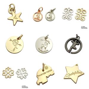 Fashion Design Engraved logo <strong>Custom</strong> <strong>Jewelry</strong> Tags Charms for Bracelet / Necklace - Product Image 4