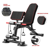 Banc de musculation et haltères en acier 4-en-1 réglables et pliables pour l'entraînement physique