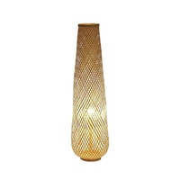 Nouveau Design Restaurant Home Decor Tissé à la Main en Bambou Osier Lampadaire Rotin Naturel Chambre Coin Restaurant Éclairage