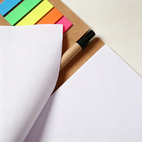 Ensemble de carnets minimalistes en kraft détachable pour le bureau, combinaison multifonctionnelle avec stylos, notes adhésives et index.