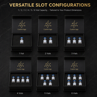 Boîte rigide magnétique de luxe avec logo personnalisé, 1 à 6 emplacements, insert en mousse EVA, boîte d'emballage Peptie pour flacon cosmétique, flacons en verre de 10 ml