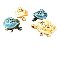 Mini figurines de tortue en céramique Art Déco mignonnes, décor pour la maison et le jardin, tortue oscillante horizontale, faite à la main, écologique, qualité alimentaire, couleur personnalisée