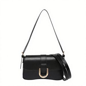 Nouveau style sac à bandoulière demi-lune géométrique rétro en PU pour femme, vente en gros - Product Image 3