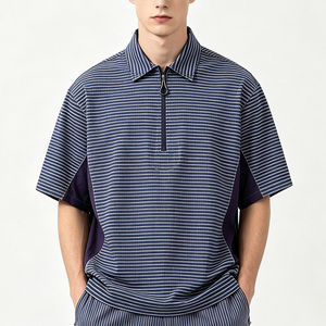 Wholesale Custom logo <strong>Waterproof</strong> Half-zipper Breathable Stripe Contrast Color Men's <strong>Short</strong> <strong>Sleeve</strong> <strong>Golf</strong> Windbreaker Shirt <strong>Jacket</strong> - Product Image 2