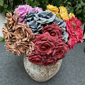 Mazzo diretto in fabbrica di fiori di seta rosa rosa rosa rosa giallo rosa rosa artificiale per eventi di anniversario di matrimonio decorazione per la casa - Product Image 3