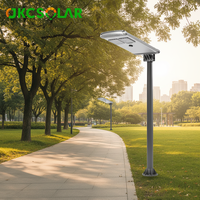 Lampes solaires d'extérieur étanches, lampadaire solaire de rue IP65 LED en aluminium avec commande intelligente et panneau en silicium monocristallin