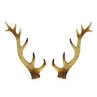 Country-Style Résine Rustique Chasseur Cerf Trophée Bois Mur Monté Décor Figurines Maison Hôtel Vient Boîte Emballage Baptême