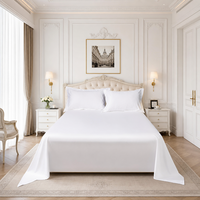 Ensemble de literie de luxe pour hôtel 5 étoiles, 6 pièces, simple, 40S, 100% coton satiné, blanc uni, 200TC, haute densité