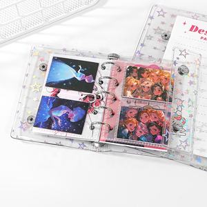 A8 Budget Binder Cover Clear Pvc 5 Ring Binder Glitter Star Hervulbare Notebook Shell Protector Met 2 Snaps Voor Contant Geld Enveloppen - Product Image 4