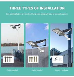 Projecteur solaire extérieur en aluminium, IP65, étanche, lampadaire solaire haute luminosité, LED, <span class=keywords><strong>batterie</strong></span> LiFePO4, 6000K - Product Image 2