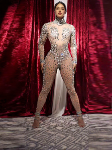 Nouvelle <span class=keywords><strong>combinaison</strong></span> de gaze sexy transfrontalière avec perle en strass pour la performance de la salle de bal Discothèque Club Party Bar - Product Image 4