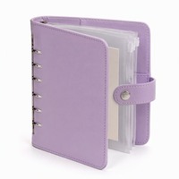 Portefeuille de budget A6 personnalisé pour le défi d'épargne, avec 6 anneaux, enveloppes transparentes à fermeture éclair et cartes de défi vierges