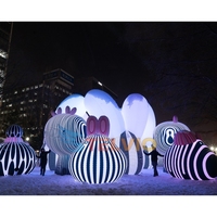 Décorations d'événements de fête lapin gonflable artistique avec lumières LED ballon de dessin animé de personnages d'art gonflables pour le Festival
