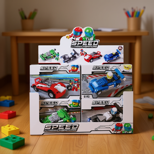 ชุดตัวต่อรถแข่ง MAZZEO GIOCATTOLI Speed Champions 61 ชิ้น ทำจากพลาสติก สำหรับเด็กอายุ 5-7 ปี ได้รับการรับรองมาตรฐาน CE เหมาะสำหรับทั้งเด็กชายและเด็กหญิง - Product Image 3