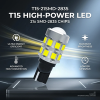 Nouveau TH Howie T15-21SMD-2835 Canbus LED pour feux de position/phare arrière 6W 12-24V Blanc/Rouge 810LM Remplacement pour plaque d'immatriculation de voiture