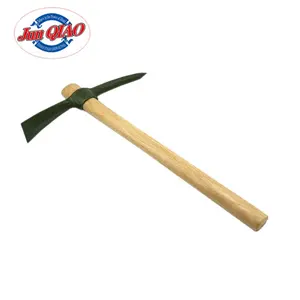 Agriculture pick axe custom garden farming carbon steel pickaxes tools pickaxe with wooden handle