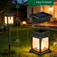 Solar Aufladbare TÜV-Zertifizierte 1000 Lumen 3500K Warmweiße IP54 Hängelaterne Outdoor Kerzen-Effekt Licht Gartenleuchte