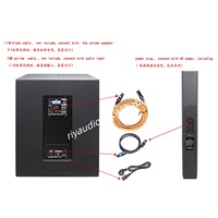Sistema de Sonido RIY TP12SP+L304 Pro con Altavoz Activo de 12 Pulgadas y 4 Altavoces de Columna de 3 Pulgadas en Madera para Actuaciones en Escenarios al Aire Libre
