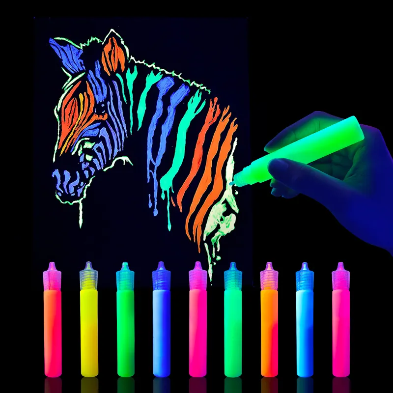 Kunst bedarf DIY Malerei 9 Farben 30ML Kit für Kinder Ungiftige DIY-Projekte Im Dunkeln leuchten Acryl Non-Tox Art Acryl Paint Set