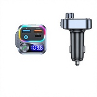 Émetteur FM portable pour voiture 5.3 avec double chargeur rapide USB PD30W, prise en charge AAC et MP3, entrée Type-C
