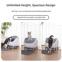 Nouvelle Litière Intelligente Ouverte pour Chat, Toilette Automatique avec Balayeur Intégré, Entièrement Automatique, en Plastique ABS et PP, Facile à Nettoyer, 100L