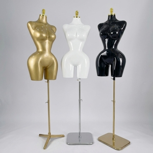 Maniquí de Costura Ajustable de Talla Grande para Parte Superior del Cuerpo, Estilo Brasileño BBL, de Plástico, con Acabado Dorado, Torso Curvilíneo, Pechos Grandes y Glúteos Grandes - Product Image 1