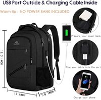 Sac à dos pour ordinateur portable grande capacité pour hommes, 17 pouces, voyage d'affaires, résistant à l'eau, antivol, avec port USB, approuvé par la TSA, pour le travail