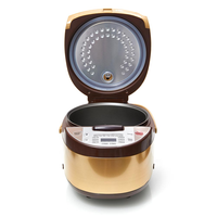Olla Arrocera Digital Portátil 6 en 1, Temporizador Marrón y Amarillo, Función Mantener Caliente, Cuerpo de Acero Inoxidable, Olla Antiadherente, Asa de Transporte, Fabricación OEM