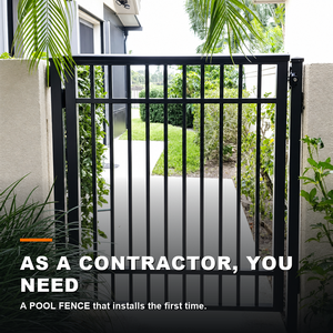 Child Safe Flat Pool Gate Aluminum UV Resistant Outdoor Entrance <b>Screen</b> for Residential Courtyard and Backyard Pools - Product Image 2