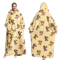 Couverture à capuche en peluche surdimensionnée en stock d'usine poche manches sweats jeter hiver sweats couverture pour femmes