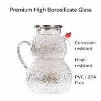 Bouteille à liqueur hermétique en verre borosilicate en forme de gourde, carafe à spiritueux pour whisky et infusions, pot en verre pour emballage alimentaire