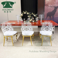 Chaises de salle à manger en acrylique lumineuses à LED pour mariages, hôtels et usage commercial extérieur